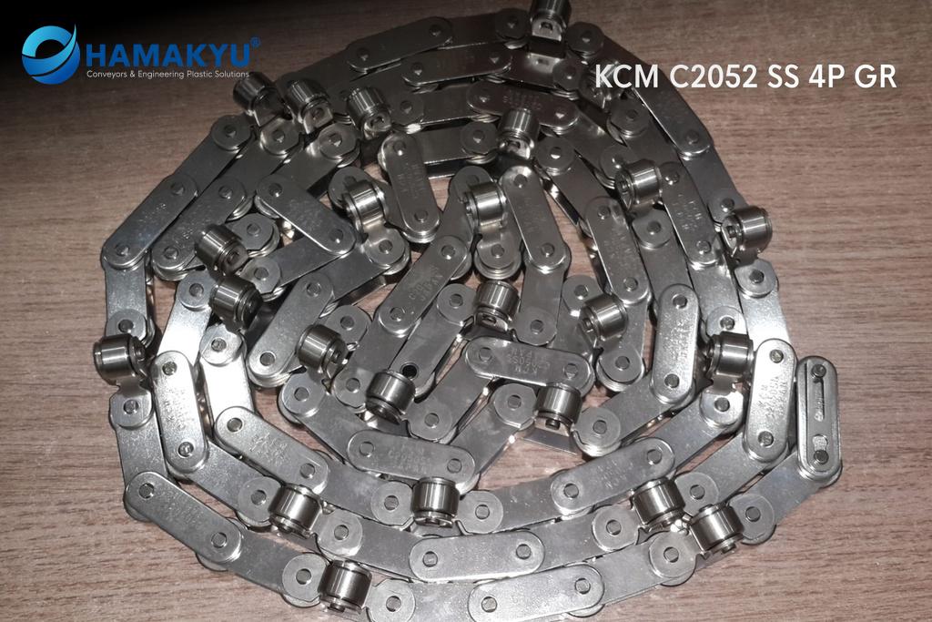 KCM SS Double Pitch Roller Chains With Attachments