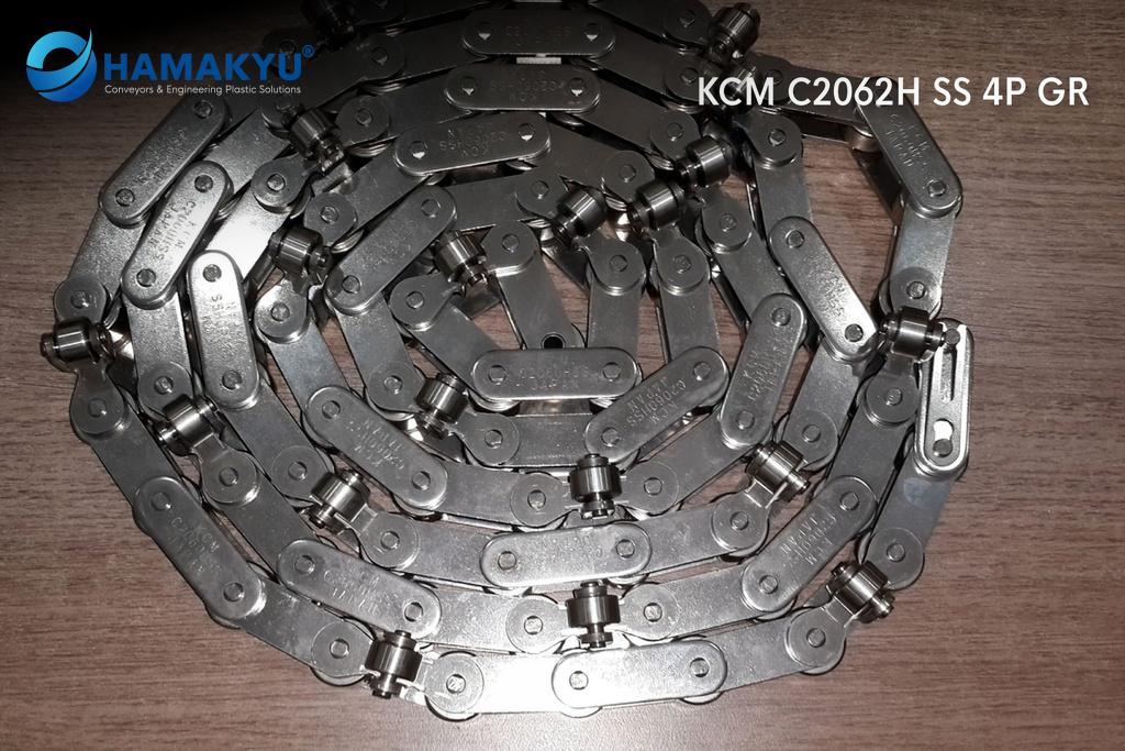 KCM SS Double Pitch Roller Chains With Attachments