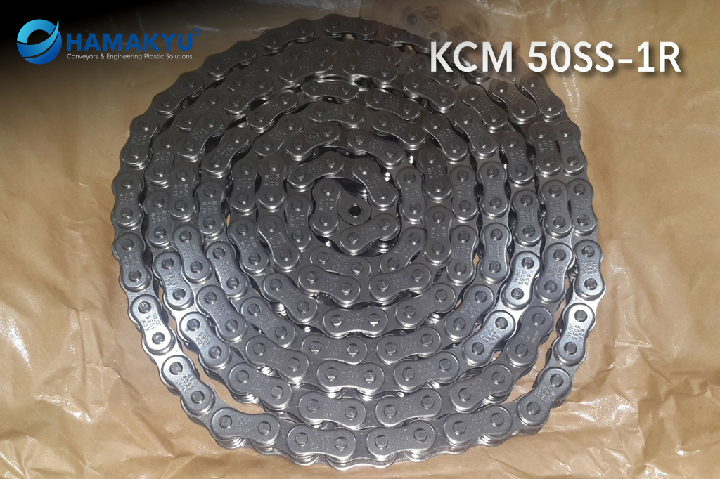 [121010001] KCM Stainless Steel Roller Chain 50SS-1R, pitch 15.875mm, length 3,048 met/box, origin: Japan (Standard Size, 50SS-1R (10 FT/Box))