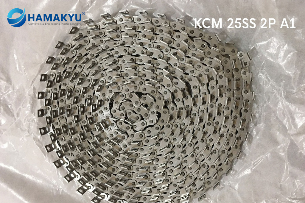 [121010393] KCM Stainless Steel Roller Chain 25SS 2P A1, pitch 6.35mm, length 3,048 met/box, origin: Japan (Standard Size, 25SS 2P A1 (10 FT/Box))
